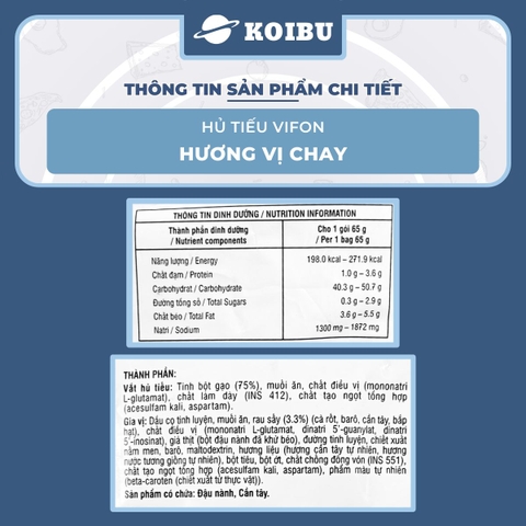 VIFON - Hủ tiếu Vifon hủ tiếu Chay, Hủ tíu Chay Vifon, Vifon Hủ tiếu Chay, Hủ tíu gói ăn liền Vifon - 65g/gói - 00166