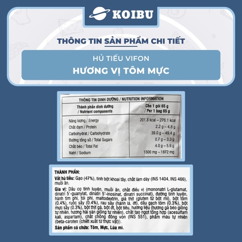 VIFON - Hủ tiếu Vifon hủ tiếu Tôm mực, Hủ tíu Tôm mực Vifon, Hủ tiếu Tôm mực Vifon, Hủ tíu Vifon - 65g/gói - 00168