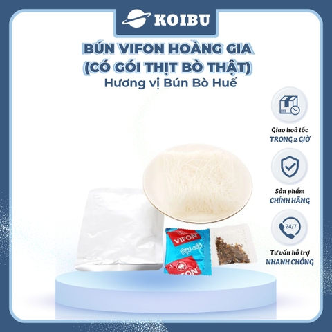 VIFON - Bún Hoàng Gia hương vị Bún Bò Huế (có thịt thật) - Bún Bò Huế ăn liền, Bún Bò Huế Hoàng Gia - 120g/gói - 00147