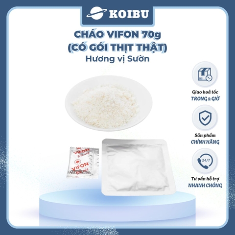 VIFON - Cháo Vifon 70g hương vị Sườn (có gói thịt sườn thật), Cháo sườn Vifon Cháo thịt sườn Vifon - 70g/gói - 00156