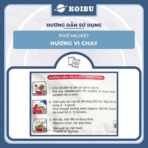 COLUSA - Phở Miliket hương vị Chay, Phở Miliket chay, Miliket phở gói hương vị chay, Phở ăn liền chay - 60g/gói - 00100