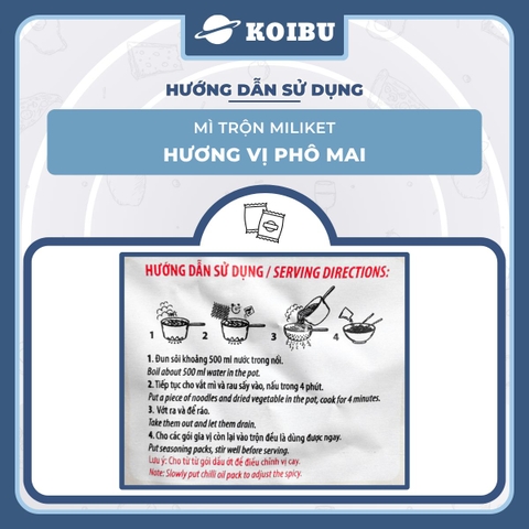 COLUSA - Mì trộn Miliket hương vị Phô mai, Mì trộn Phô mai Miliket, Mì Miliket trộn Phô mai ăn liền  - 117g/gói - 00553