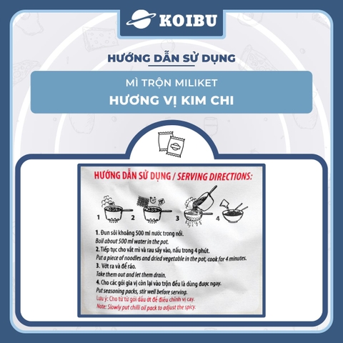 COLUSA - Mì trộn Miliket hương vị Kim chi, Mì trộn kim chi Miliket, Mì Miliket trộn kim chi ăn liền- 117g/gói - 00552