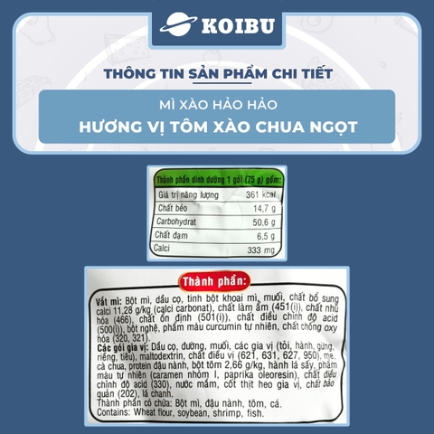 ACECOOK - Mì Hảo Hảo hương vị mì xào Chua Ngọt - Mì ăn liền Hảo Hảo mì xào chua ngọt (Mì xào Hảo Hảo chua ngọt) - 75g/ gói - 00003