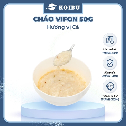 VIFON - Cháo Vifon 50g hương vị Cá, Vifon Cháo cá Vifon Cháo ăn liền Vifon, Cháo Vifon gói nhỏ - 50g/gói - 00150