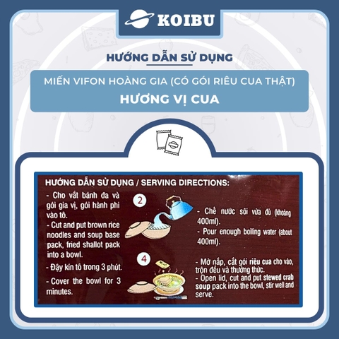 VIFON – Bánh Đa Hoàng Gia hương vị cua (có gói riêu cua thật) - Bánh Đa Cua Hoàng Gia - 120g/gói - 00140