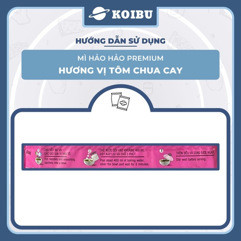 ACECOOK - Mì Hảo Hảo Premium hương vị Tôm chua cay, Mì tôm chua cay Hảo Hảo, Mì ăn liền Hảo Hảo - 86g/gói - 00842