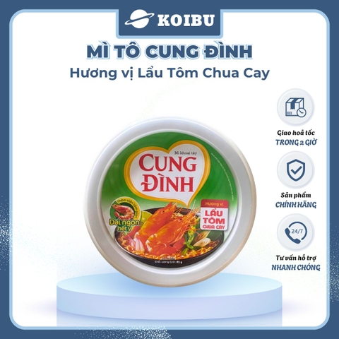 AFOTECH - Mì tô Cung Đình hương vị Lẩu tôm chua cay, Mì tô Cung Đình Lẩu tôm chua cay, Mì Cung Đình tô - 85g/tô - 00312