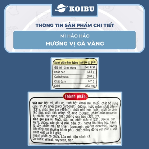 ACECOOK - Mì Hảo Hảo hương vị Mì Gà Vàng - Mì ăn liền Hảo Hảo gà vàng -74g/gói - 00006