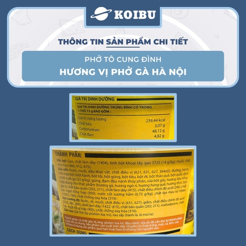 AFOTECH - Phở tô Cung Đình hương vị Phở gà Hà Nội, Phở gà Cung Đình tô, Phở gà Hà Nội Cung Đình ăn liền - 73g/tô - 00315