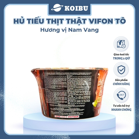VIFON - Hủ tiếu thịt thật tô Vifon Nam Vang, Hủ tiếu Nam Vang thịt thật Vifon tô hủ tiếu ăn liền - 90g/tô - 00414