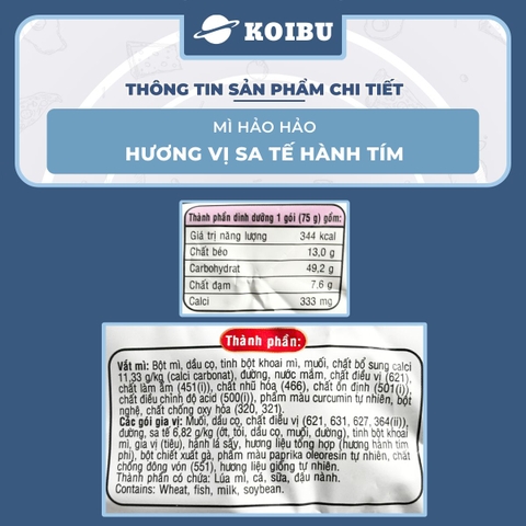 ACECOOK - Mì Hảo Hảo Sa Tế Hành Tím - Mì ăn liền Hảo Hảo hương vị Sa tế hành tím  (Hảo Hảo sate/ Hảo Hảo satay / Hảo Hảo Sa te hành tím) - 00007