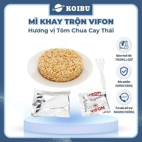 VIFON - Mì khay trộn Vifon hương vị Tôm chua cay Thái, Vifon Mì trộn Tôm chua cay Thái Vifon - 90g/khay - 00481