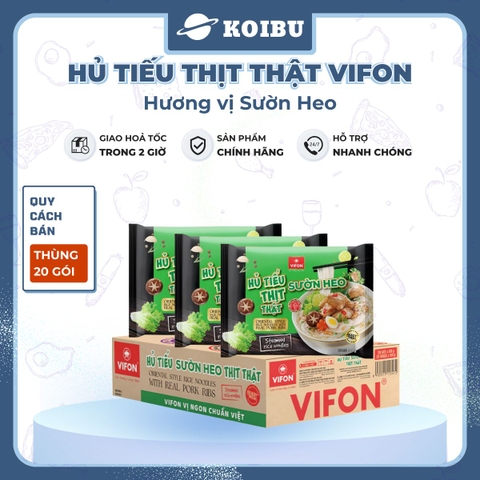 VIFON - Hủ tiếu thịt thật Vifon hương vị Sườn heo (có gói thịt thật), Hủ tíu Sườn heo thịt thật - 90g/gói - 00855