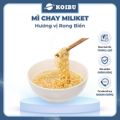 COLUSA - Mì chay Miliket hương vị Rong biển, Mì chay rong biển Miliket, Mì Miliket chay rong biển - 75g/gói - 00585