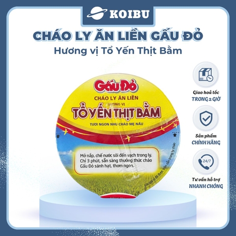ASIAFOODS - Cháo ly tổ yến Gấu Đỏ hương vị thịt bằm, Cháo tổ yến thịt bằm Gấu Đỏ ly, Cháo yến Gấu Đỏ - 50g/ly - 00445