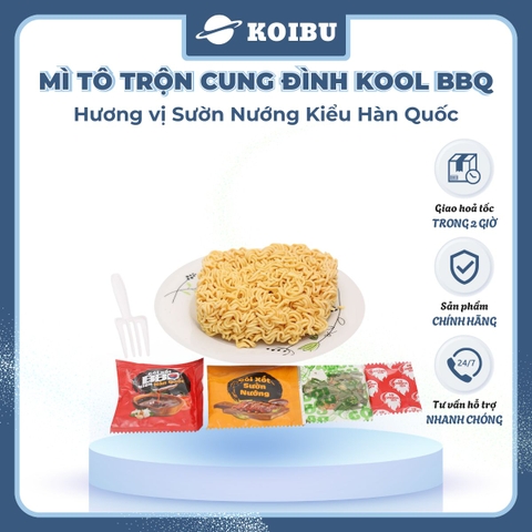 AFOTECH - Mì TÔ trộn Cung Đình Kool hương vị BBQ sườn nướng kiểu Hàn Quốc - Tô Cung Đình Kool BQQ sườn nướng kiểu Hàn Quốc - Cung Đình Kool Tô Mì ăn liền Micoem - 105g/tô - 00322