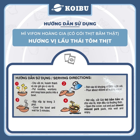 VIFON - Mì Hoàng Gia hương vị Lẩu Thái Tôm Thịt (có gói thịt bằm thật), Mì Lẩu Thái tôm Vifon - 130g/gói - 00211