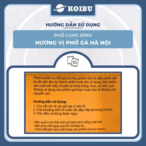 AFOTECH - Phở Cung Đình hương vị Phở gà Hà Nội, Phở gà Cung Đình, Phở bò Hà Nội Cung Đình ăn liền - 68g/gói - 00313