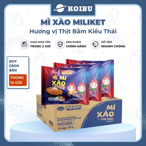 COLUSA - Mì xào Miliket hương vị Thịt bằm kiểu Thái, Mì trộn thịt bằm kiểu Thái Miliket Mì ăn liền - 85g/gói - 00853