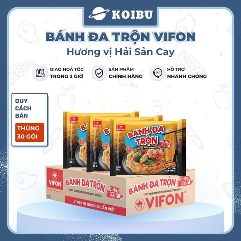 VIFON - Bánh đa trộn Vifon hương vị hải sản cay, bánh đa trộn hải sản cay Vifon, bánh đa ăn liền - 60g/gói - 00879