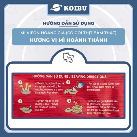 VIFON - Mì Hoàng Gia hương vị Hoành Thánh (có gói thịt bằm thật), Mì hoành thánh Hoàng Gia Vifon - 130g/gói - 00210