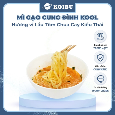 AFOTECH - Mì gạo Cung Đình Kool Lẩu tôm chua cay kiểu Thái, Mì gạo tôm chua cay thái Cung Đình Kool - 82g/gói - 00305