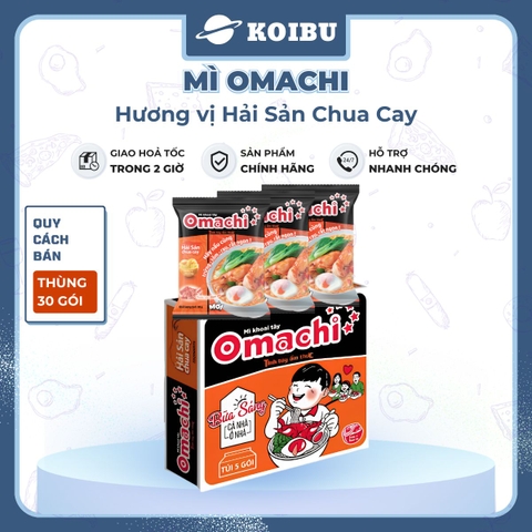 MASAN - Mì khoai tây Omachi vị Hải sản Chua Cay, mì Omachi ăn liền, mì hải sản, mì khoai tây ăn liền - 80g/ly - 00509