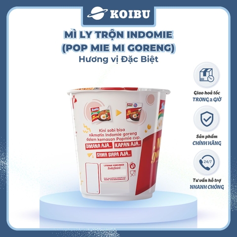 INDOFOOD - Mì trộn Ly Indomie đặc biệt, Mì xào khô Indomie ly đặc biệt, Mì ly Indomie Pop Mie Mi Goreng - 80g/ly - 00474