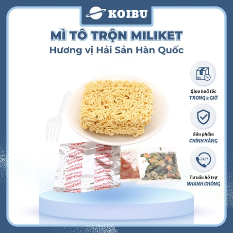 COLUSA - Mì tô trộn Miliket hương vị Hải sản Hàn Quốc, Mì trộn Miliket Hải sản Hàn Quốc, Mì Miliket - 105g/tô - 00565