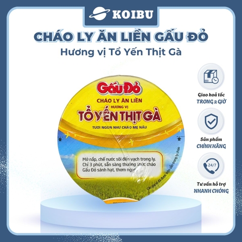 ASIAFOODS - Cháo ly tổ yến Gấu Đỏ hương vị thịt gà, Cháo tổ yến thịt gà Gấu Đỏ ly, Cháo yến Gấu Đỏ - 50g/ly - 00475
