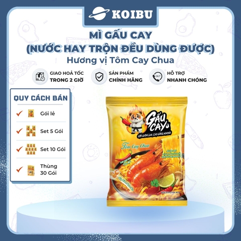 ASIAFOODS - Mì Gấu Cay hương vị Tôm cay chua, Mì Gấu Cay tôm chua cay, Mì Gấu Đỏ tôm chua cay sợi dẹt - 82g/gói - 00847