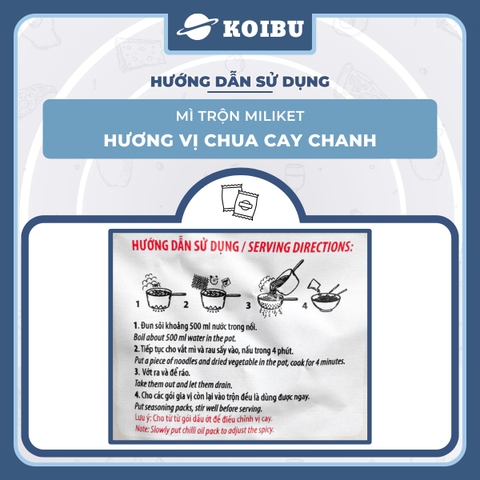 COLUSA - Mì trộn Miliket hương vị Chua cay chanh, Mì trộn chua cay chanh Miliket, Mì Miliket trộn - 117g/gói - 00551