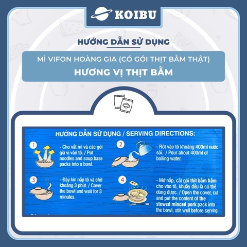 VIFON - Mì Hoàng Gia hương vị Thịt Bằm (có gói thịt bằm thật), Mì thịt bằm Hoàng Gia Vifon ăn liền - 130g/gói - 00213