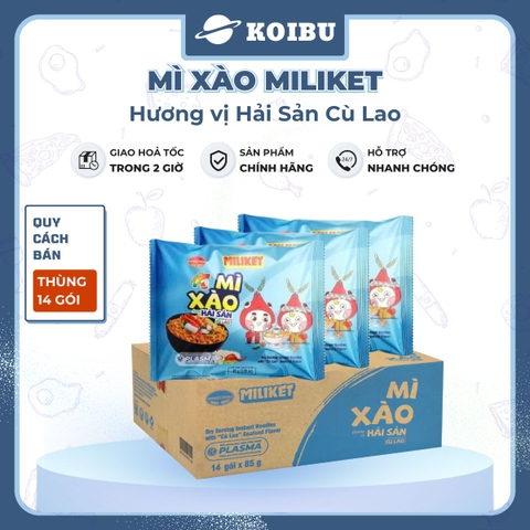 COLUSA - Mì xào Miliket hương vị hải sản Cù Lao, Mì xào ăn liền Miliket, Mì trộn hải sản Cù Lao Miliket - 85g/gói - 00852