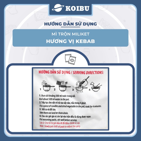 COLUSA - Mì trộn Miliket hương vị Kebab, Mì trộn Kebab Miliket, Mì Miliket trộn Kebab ăn liền - 117g/gói - 00556