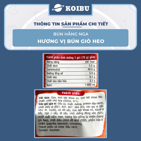 ACECOOK - Bún giò heo Hằng Nga, Hằng Nga Bún giò heo, Bún Hằng Nga hương vị Bún giò heo, Bún Acecook - 75g/gói - 00050