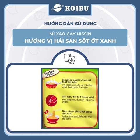 NISSIN - Mì xào cay Nissin hương vị Hải sản sốt ớt xanh, Mì xào hải sản sốt ớt xanh Nissin ăn liền - 72g/gói - 00092