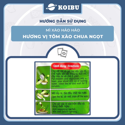 ACECOOK - Mì Hảo Hảo hương vị mì xào Chua Ngọt - Mì ăn liền Hảo Hảo mì xào chua ngọt (Mì xào Hảo Hảo chua ngọt) - 75g/ gói - 00003