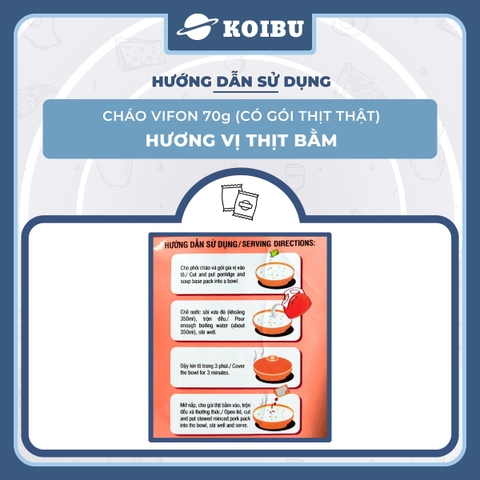 VIFON - Cháo Vifon 70g hương vị Thịt bằm (có gói thịt bằm thật), Vifon Cháo thịt bằm Vifon ăn liền - 70g/gói - 00154