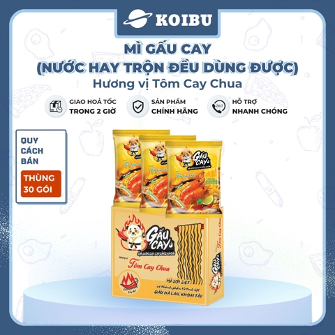 ASIAFOODS - Mì Gấu Cay hương vị Tôm cay chua, Mì Gấu Cay tôm chua cay, Mì Gấu Đỏ tôm chua cay sợi dẹt - 82g/gói - 00847
