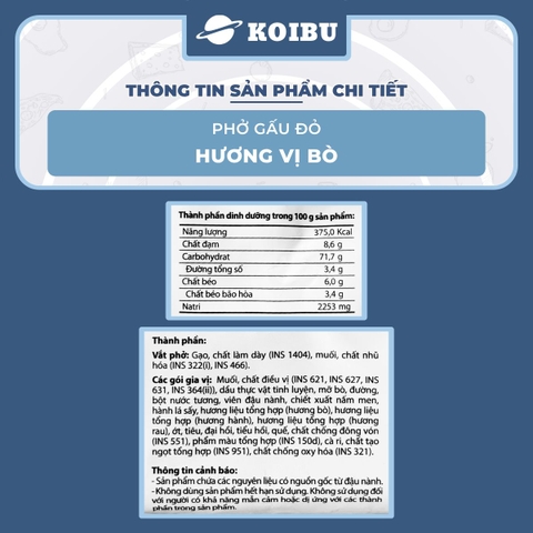 ASIAFOODS - Phở Gấu Đỏ Bò, phở Gấu Đỏ vị bò, phở Gấu Đỏ ăn liền, phở Gấu Đỏ gói - 65g/gói - 00331