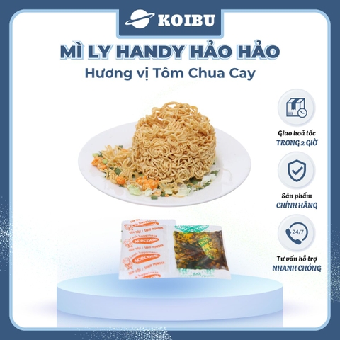 ACECOOK - Mì ly Handy Hảo Hảo hương vị Tôm chua cay, Mì ly Hảo Hảo tôm chua cay, Mì tôm chua cay ăn liền - 67g/ly - 00017