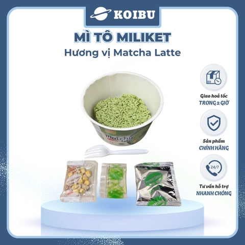 COLUSA - Mì trộn Miliket Matcha xốt kem, Mì gói Miliket trộn Matcha sốt kem, Mì trộn Colusa Trà xanh - 90g/tô - 00036