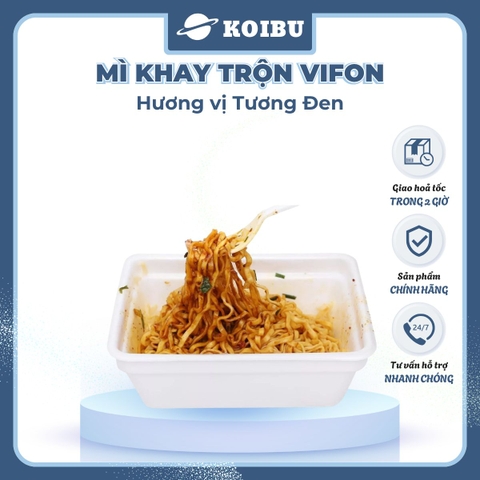 VIFON - Mì khay trộn Vifon hương vị Tương đen (có gói xốt Tương đen), Mì xào tương đen Vifon khay - 90g/khay - 00240
