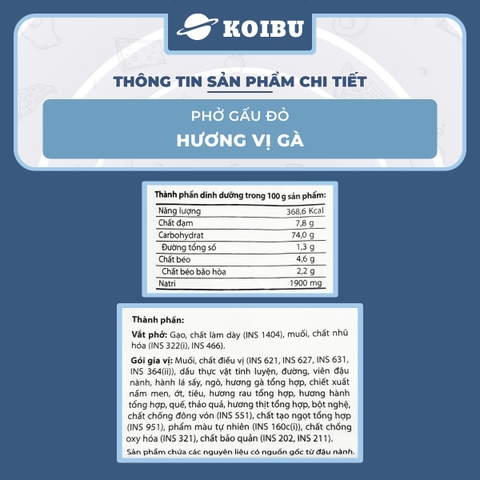 ASIAFOODS - Phở Gấu Đỏ vị Gà, phở gà Gấu Đỏ, phở Gấu Đỏ ăn liền, phở Gấu Đỏ gói - 65g/gói - 00330