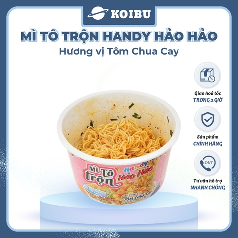 ACECOOK - Mì trộn tô tô Handy Hảo Hảo hương vị tôm chua cay - 93g/tô - 00076