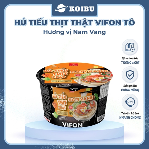 VIFON - Hủ tiếu thịt thật tô Vifon Nam Vang, Hủ tiếu Nam Vang thịt thật Vifon tô hủ tiếu ăn liền - 90g/tô - 00414