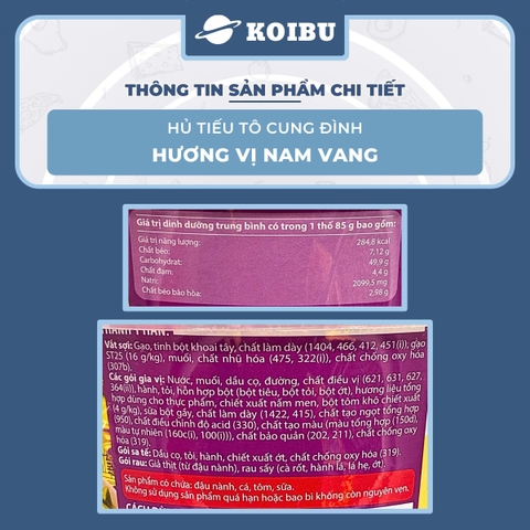 AFOTECH - Hủ tiếu tô Cung Đình hương vị Hủ tiếu Nam vang Cung Đình ăn liền, Hủ tíu nam vang Cung Đình - 83g/tô - 00319