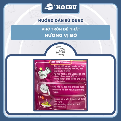 ACECOOK - Phở trộn Đệ Nhất Hương vị Bò - Phở bò trộn Đệ Nhất - Đệ Nhất Phở trộn/ Phở Đệ Nhất/ Phở ăn liền Đệ Nhất - 84g/gói - 00058